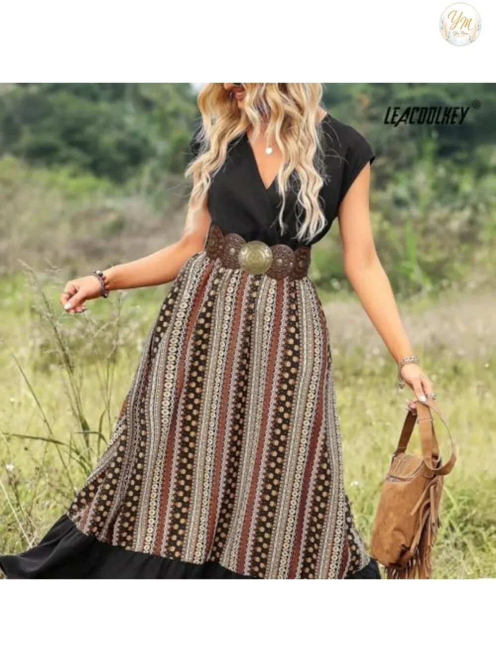 Women's Western Disc Belt Faux Leather Concho Waist Belt for Jeans Dress